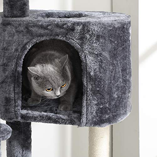 Floor-to-Ceiling Cat Tree, 2.4-2.6 m, Cat Tower, Smoky Grey