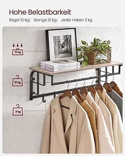 Wandgarderobe mit 5 Haken