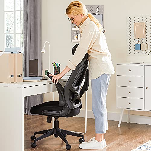 Office Chair, Computer Chair, Ergonomic Chair, Adjustable Armrests and Headrest, Rocker Function, Breathable Mesh, Height-Adjustable, Black