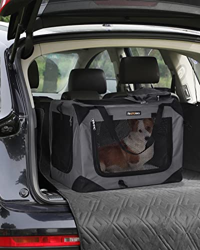 Dog Carrier, Folding Fabric Pet Carrier, 70 x 52 x 52 cm, Grey