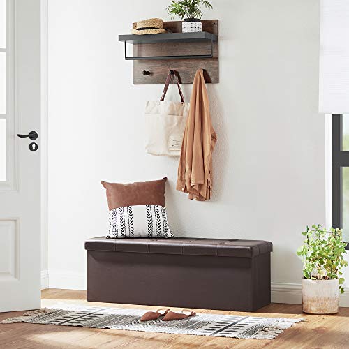 110 x 38 x 38 cm Large Storage Ottoman Toy Chest Max Load 300 kg Brown