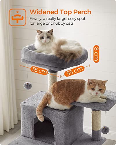 Cat Tree, 191 cm Tall Cat Tower, Scratching Posts, Soft, Light Grey