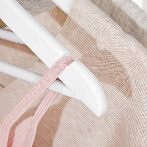 Maple Wood Coat Hangers, Set of 20 Clothes Hangers with Shoulder Notches, 360 Degree Swivel Hook in Rose Gold, for Shirts, Trousers, Jackets, White