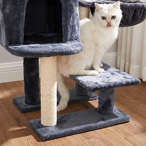 Cat Tree, Small Cat Condo 84 cm, Cat Tower, Smoky Grey