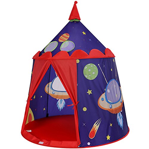 Prince Castle Play Tent for Boys Toddlers, Indoor and Outdoor Playhouse, Portable Pop Up Play Teepee with Carry Bag, Gift for Kids, EN71 Certified, Blue