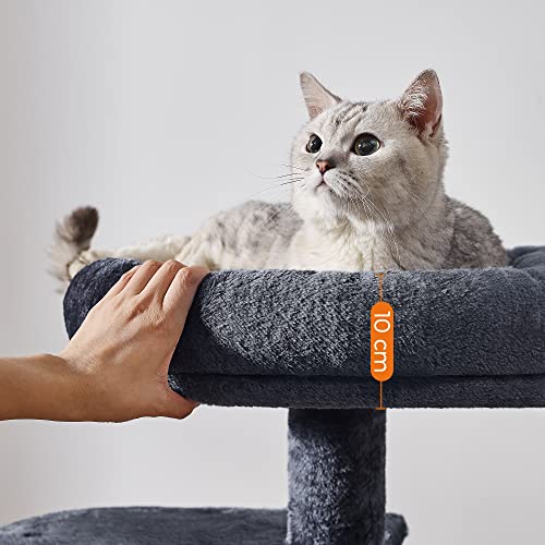 Cat Tree, Small Cat Tower, Kitten Scratching Post, Smoky Grey