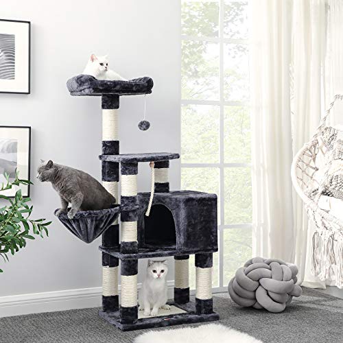 Stable Cat Tree, Play Tower 138 cm, Smoky Grey