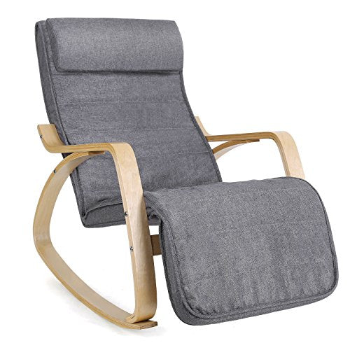 Songmics Rocking Chair - Living Room Chair. gray