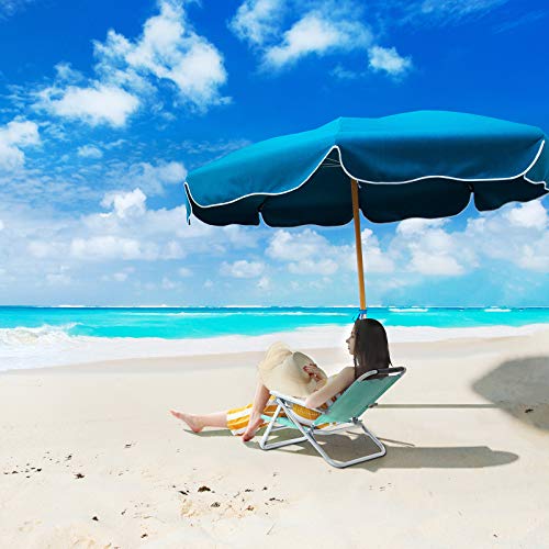 Portable Beach Chair with 4-Position Reclining Backrest, Folding Beach Chair with Armrests, Breathable and Comfortable Fabric, Outdoor Chair, Green