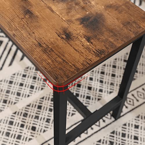 Table Benches, Set of 2, Industrial Style Indoor Benches, 108 x 32.5 x 50 cm, Durable Metal Frame, for Kitchen, Dining Room, Living Room, Rustic Brown