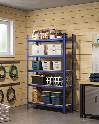 5-Tier Shelving Unit, Steel Shelving Unit for Storage, Tool-Free Assembly, for Garage, Shed, Load Capacity 875 kg, 60 x 120 x 200 cm, Blue