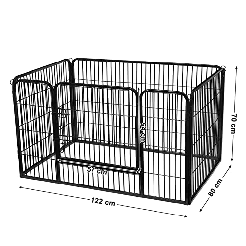 Puppy Playpen, Dog Enclosure, Pet Exercise Panels, Black