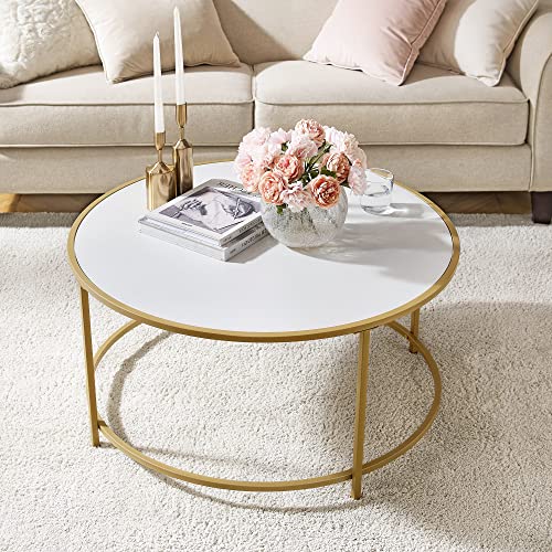 Coffee Table, White,Gold