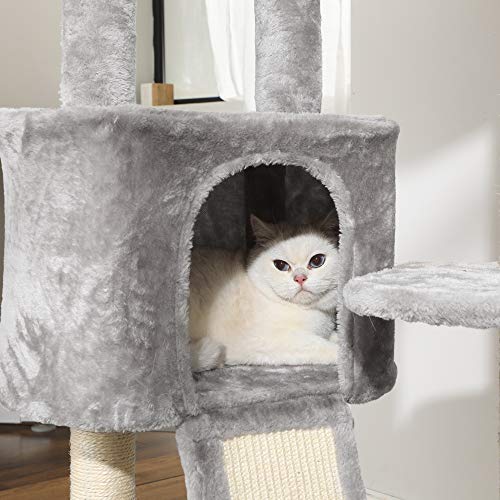 Floor-to-Ceiling Cat Tree, 2.4-2.6 m, Cat Tower, Light Grey