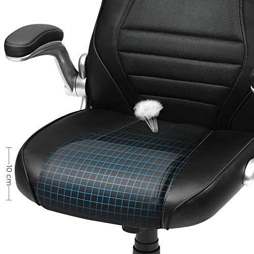 Office Chair Ergonomic Swivel Chair with Folding Arms and Nylon Star Foot