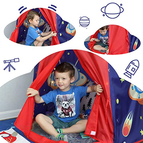 Prince Castle Play Tent for Boys Toddlers, Indoor and Outdoor Playhouse, Portable Pop Up Play Teepee with Carry Bag, Gift for Kids, EN71 Certified, Blue