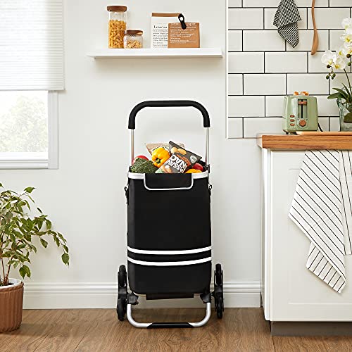 Foldable Shopping Trolley with Cooling Compartment Black