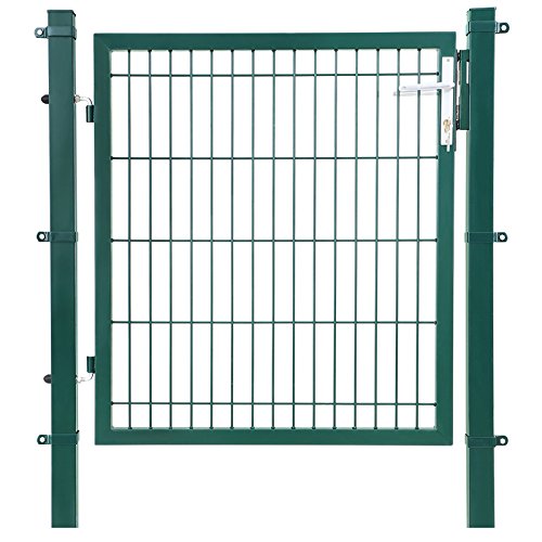 Grid Garden Gate Welding Garden Door with Lock and Keys Sturdy and Durable Sized 106 x 150 cm Grid Size 50 x 200 mm Green