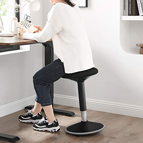 Active Stool, Wobble Stool Standing Desk Chair, Balance Chair, Adjustable Height 55-70 cm, No Assembly Required, Black