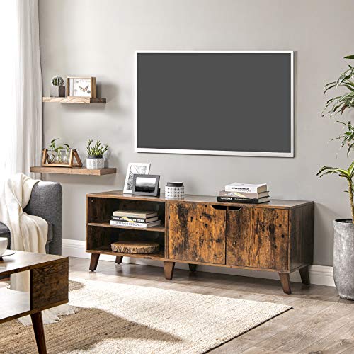 TV Cabinet for TVs up to 60 Inches, TV Stand with 2 Doors, Adjustable Shelves, TV Table, for Living Room, Dinning Room, Bedroom, Rustic Brown