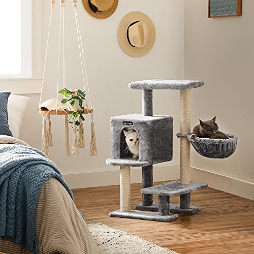 Cat Tree, Small Cat Condo 84 cm, Cat Tower, Light Grey