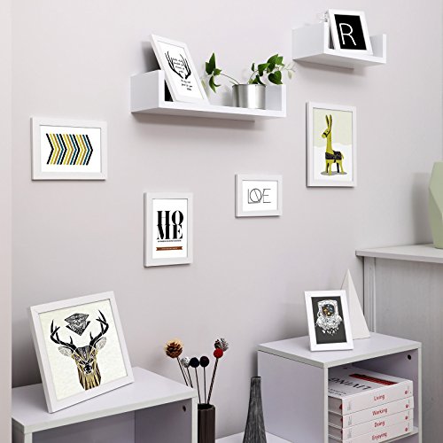 Picture Frames Set of 10 Photo Frames - Two 8" x 10" (20 x 25 cm), Four 5" x 7" (13 x 18 cm), Four 4" x 6" (10 x 15 cm), White