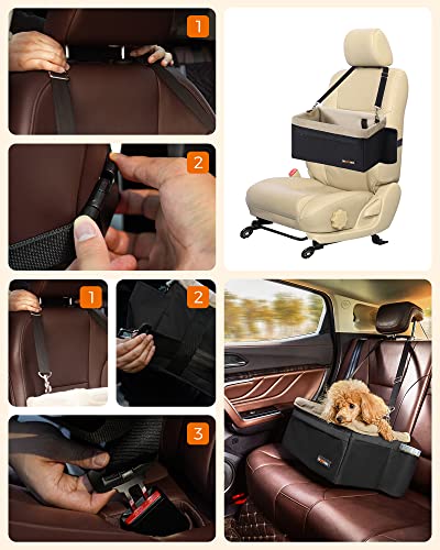 Dog Car Seat for Small Dogs Black / Beige