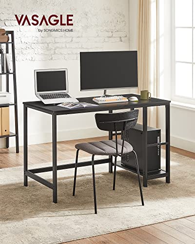 Computer Desk PC Desk Office Table with 2 Shelves on Right or Left Side for Office Living Room Steel Frame Industrial Design Black