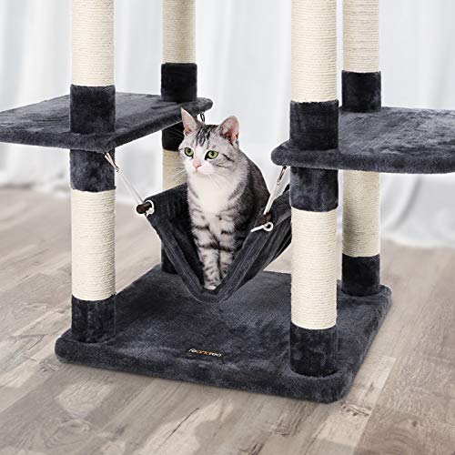 Cat Tree, Cat Condo with Hammock, Cat Tower, Smoky Grey