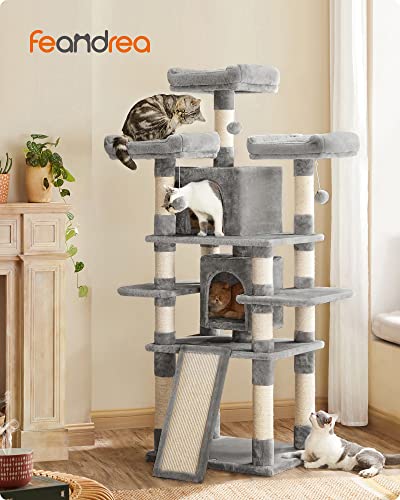 Cat Tree, Large Cat Tower, 172 cm, Light Grey