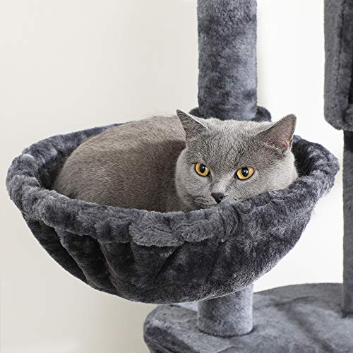 Floor-to-Ceiling Cat Tree, 2.4-2.6 m, Cat Tower, Smoky Grey