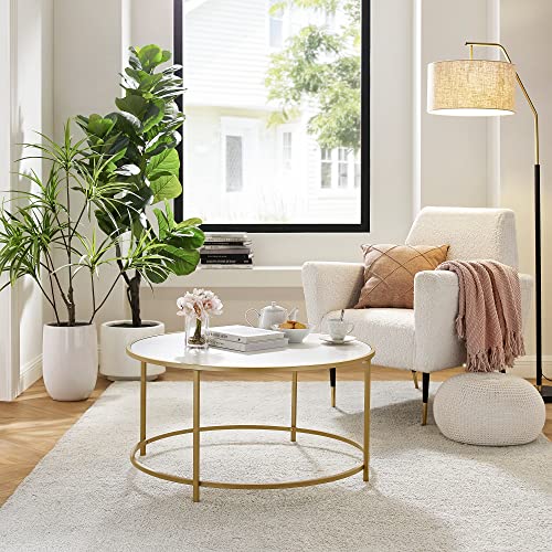 Coffee Table, White,Gold