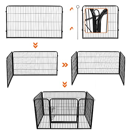 Puppy Playpen, Dog Enclosure, Pet Exercise Panels, Black