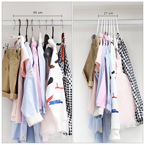 30 Pack Plastic Nursery Hangers, Baby/Kids Hangers, Space Saving, With Widened Grooves and Reinforced Corners, Nice size for a baby’s wardrobe/closet/cupboard, 29.5 cm, White