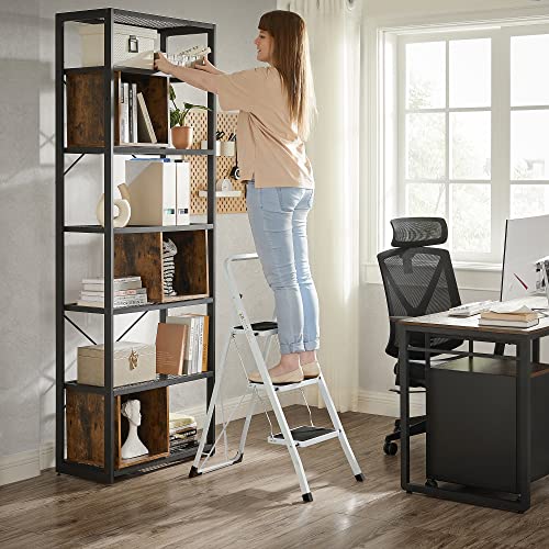 3 Step Ladder, Heavy Duty Steel, Folding, Portable with Anti-Slip Mat Max. Load Capacity up to 150 kg Tested and Certified by TÜV Rheinland