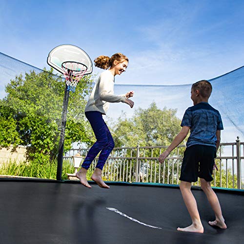 Replacement Trampoline Mat, 324 cm Dia. Jumping Mat, Fits 366 cm (12 ft) Round Trampolines, with 72 V-Rings for 13.5-14 cm Long Springs, Black