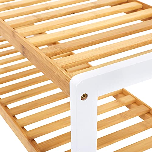 2-Tier Bamboo Shoe Rack, Storage Shelf, 70 x 26 x 33 cm