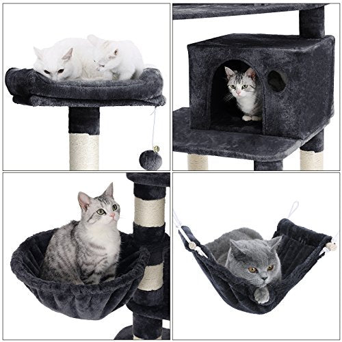 Cat Tree, Play Tower 164 cm, Smoky Grey