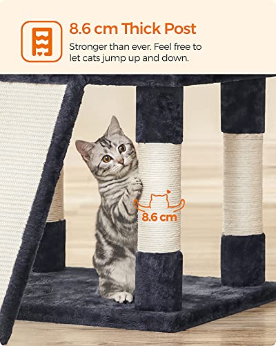 Cat Tree, Large Cat Tower, 170 cm, Smoky Grey