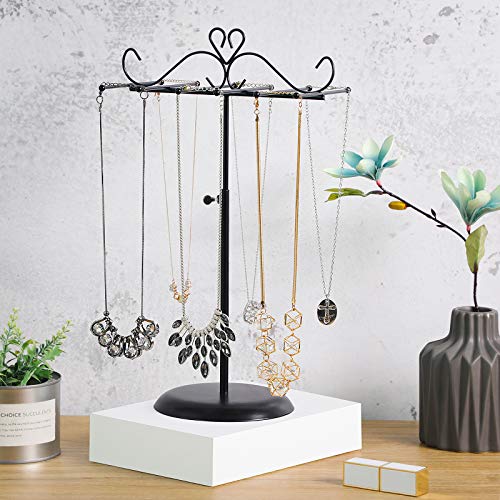 Jewellery Display Stand Holder, Metal Jewellery Rack Tree, for Necklaces, Chokers, Bracelets, Earrings, Great Gift Idea, Black