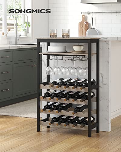 Wine Rack for 24 Wine Bottles - Greige and Black