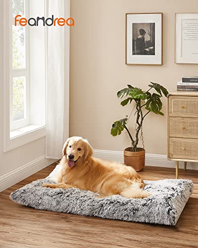 Dog Bed, Dog Cushion, Fluffy Dog Mat, Long Plush, 122 x 74 cm, Soft Padding, Machine Washable, Dog Basket, Multifunctional, Portable, Light Grey