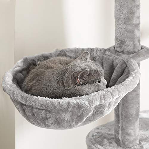 Floor-to-Ceiling Cat Tree, 2.4-2.6 m, Cat Tower, Light Grey