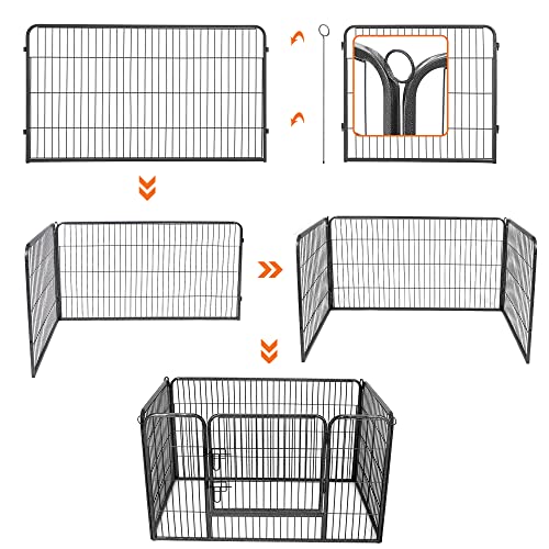 Puppy Playpen, Dog Enclosure, Pet Exercise Panels, Gray