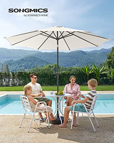 290 cm Garden Parasol Umbrella, UPF 50+, Sun Shade, 30° Tilt in 2 Directions, Crank Handle for Opening and Closing, for Outdoor Gardens Pool Balcony Patio, Base Not Included, Beige