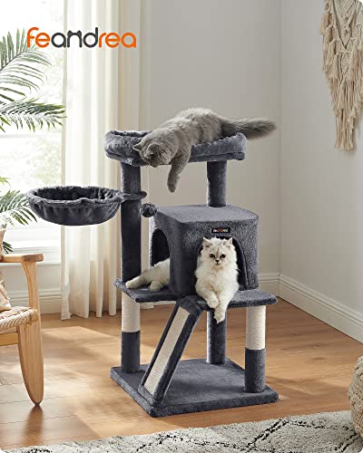 Cat Tree, Cat Tower, Widened Perch for Large Cats, Smoky Grey