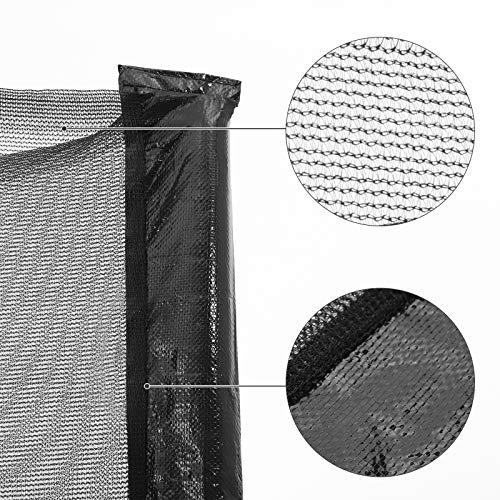 Trampoline Net Replacement for 244 cm (8 ft) Dia. Round Trampolines, Safety Net for 6 Straight Poles, Mesh Enclosure Net, Black