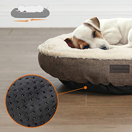 Dog Bed, Dog Sofa, Cat Bed, Donut Shape, Round, 65 cm Dia, Brown