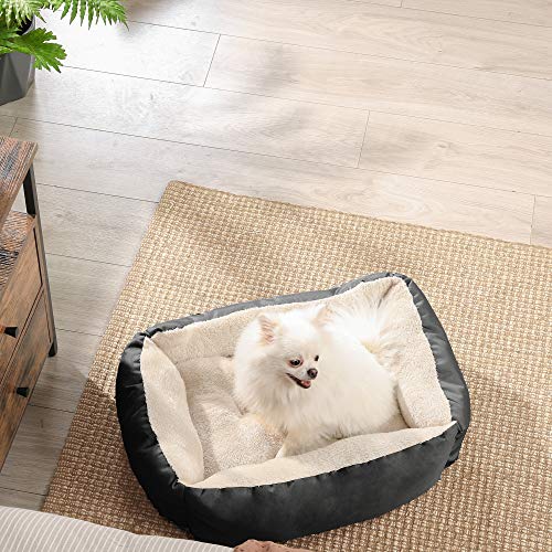 Dog Bed, Reversible Cushion, 70 x 55 x 21 cm, Dark Grey