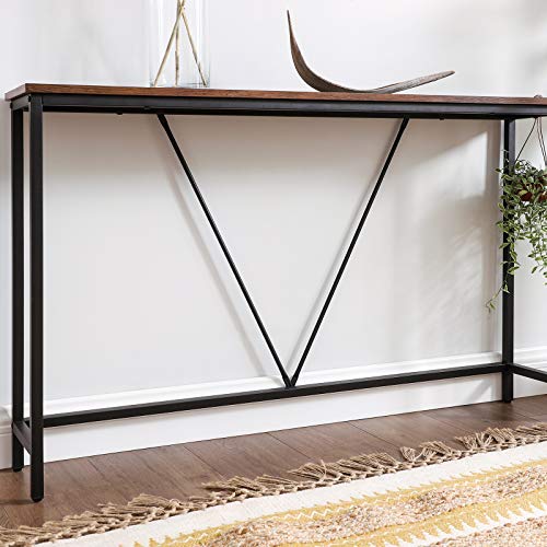 Console Table with Stable Steel Frame for Living Room Bedroom Entrance Industrial Style Vintage Brown and Black, Engineered Wood Alloy, 120 x 23 x 74 cm (L x W x H)